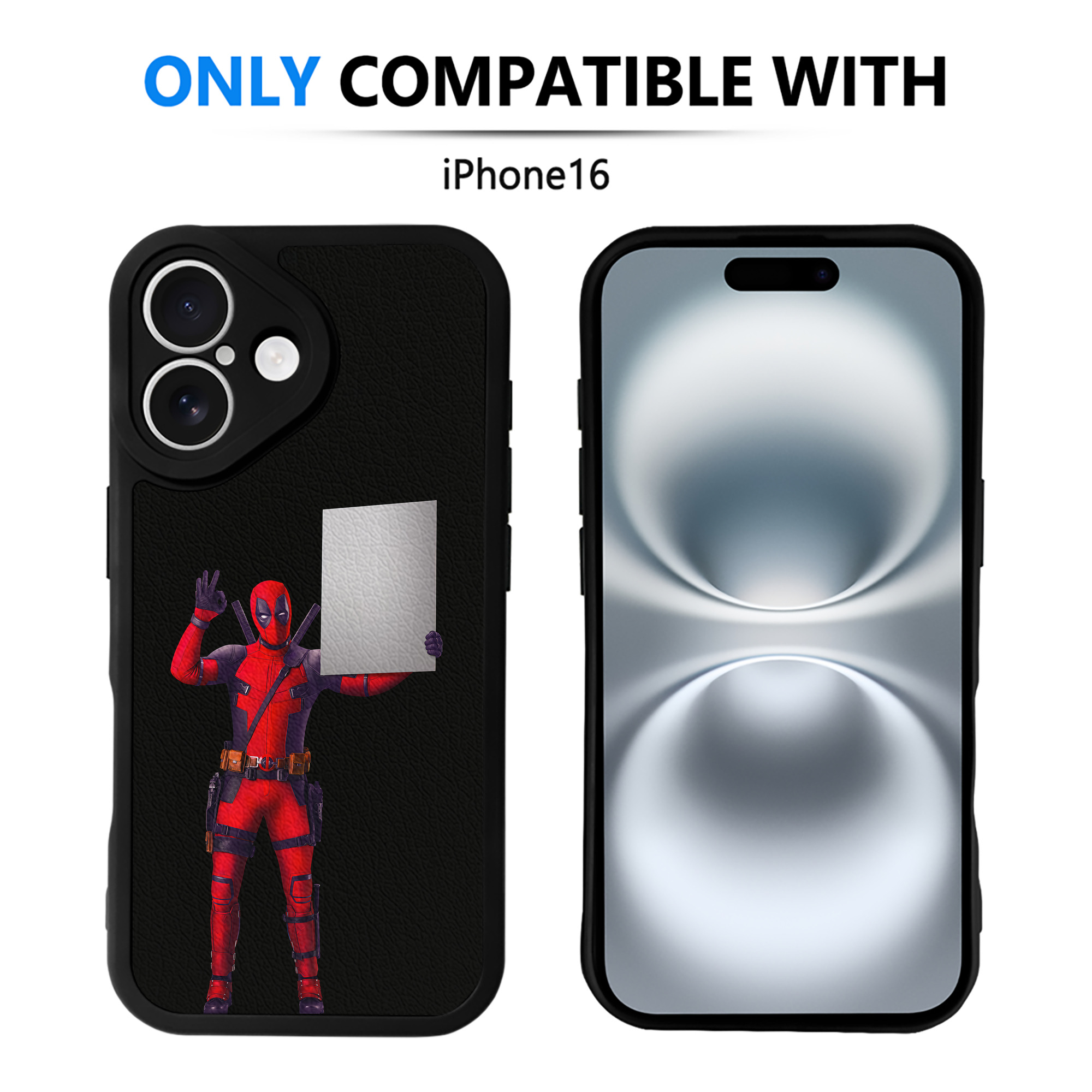 （画像用） Deadpool デッドプール 【iPhone 16シリーズ対応】シリコンスマホケース（レザー調） 材質：シリコン